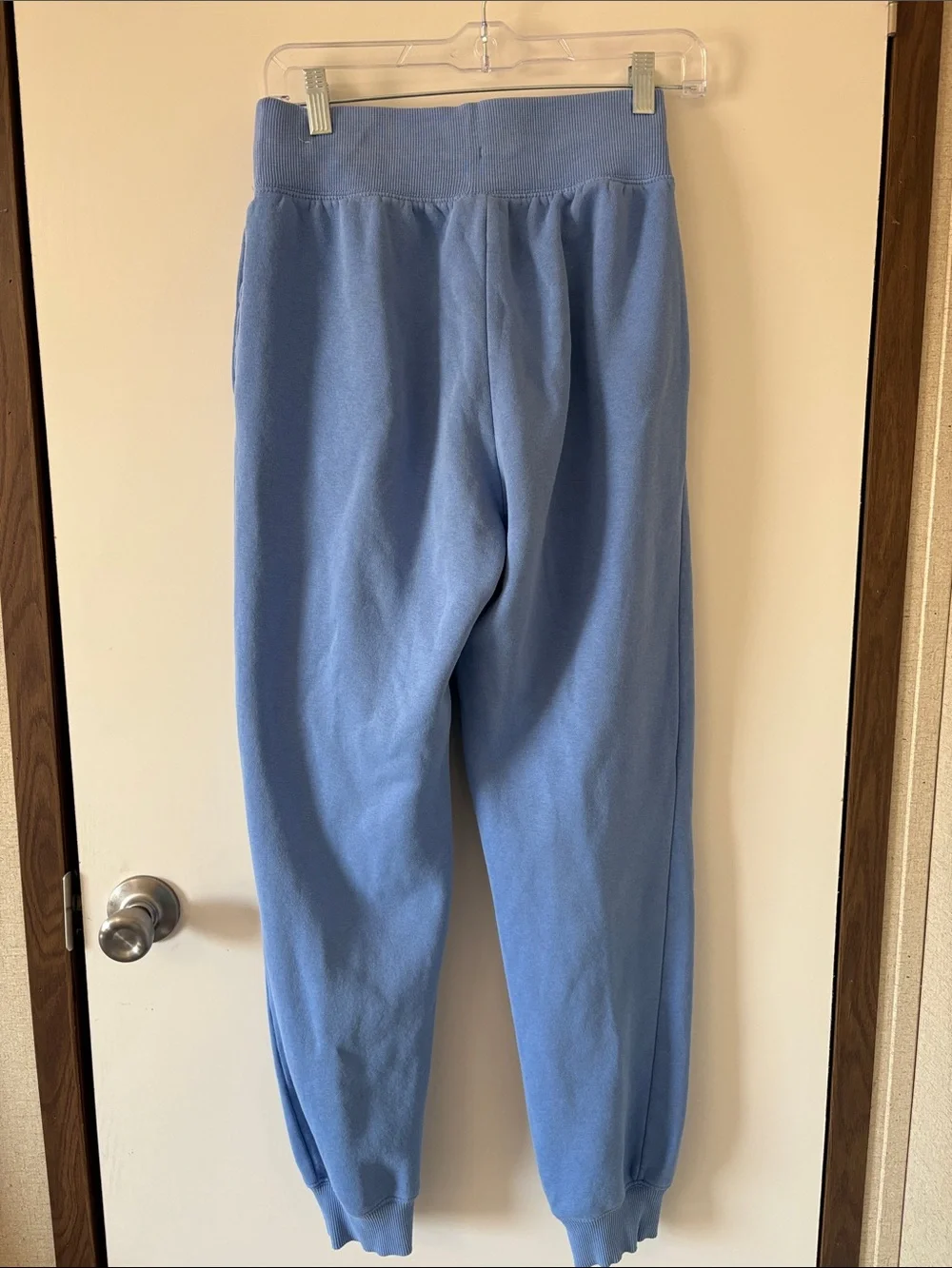 Nike Blue Fleece Jogger Sweatpants Embroidered Swoosh Athleisure Sporty Small